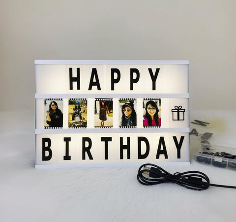 Custom Cinematic LED Light Box with Photos & Messages