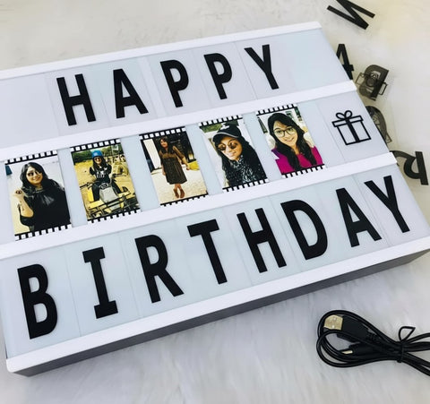 Custom Cinematic LED Light Box with Photos & Messages