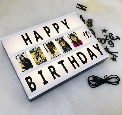 Custom Cinematic LED Light Box with Photos & Messages