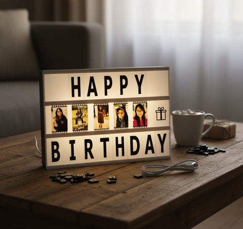 Custom Cinematic LED Light Box with Photos & Messages