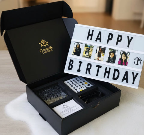 Custom Cinematic LED Light Box with Photos & Messages