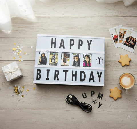 Custom Cinematic LED Light Box with Photos & Messages