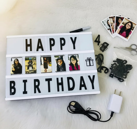 Custom Cinematic LED Light Box with Photos & Messages