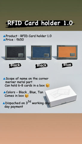 RFID Card Holder 1.0: Secure, Slim & Stylish for 6-8 Cards