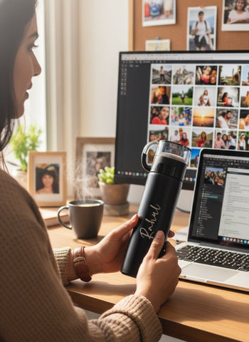 Personalized Black Steel Hot & Cold Flask 7.0 | Custom Engraved