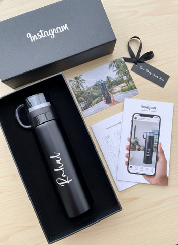 Personalized Black Steel Hot & Cold Flask 7.0 | Custom Engraved