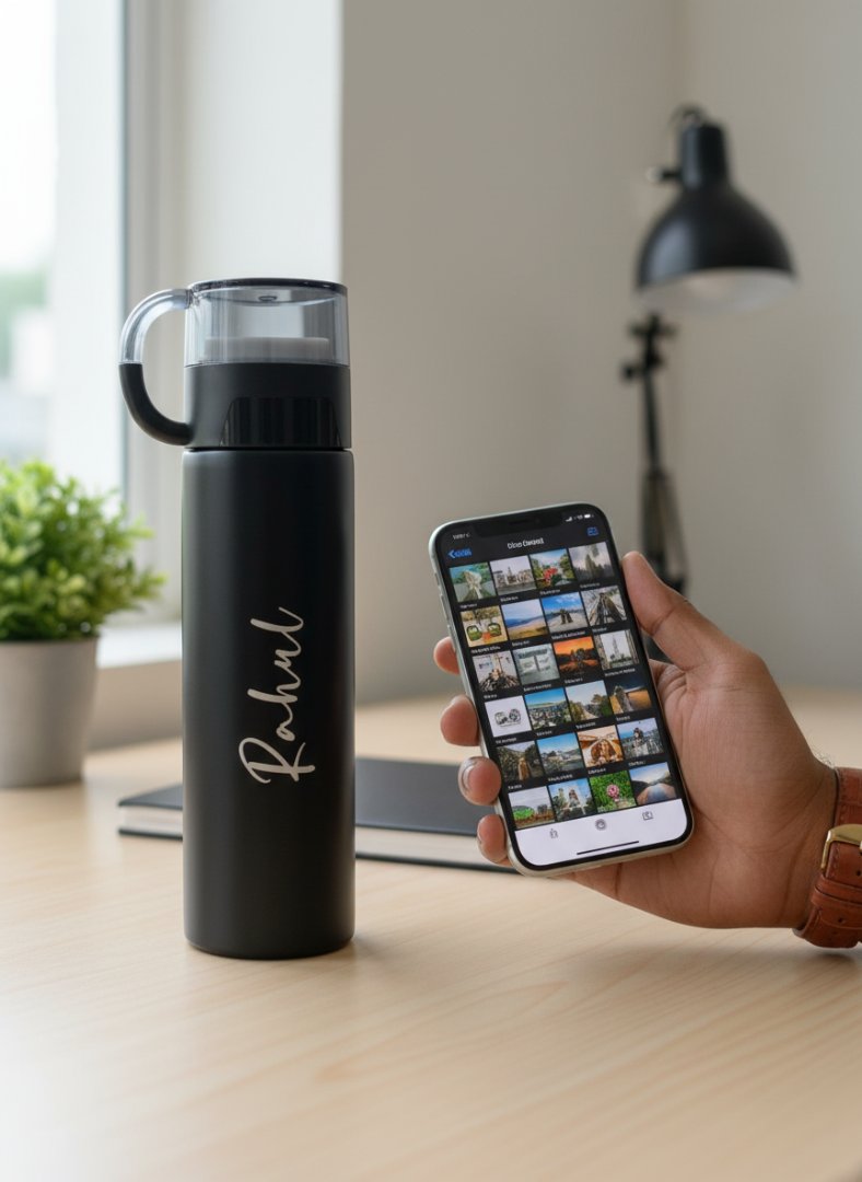 Personalized Black Steel Hot & Cold Flask 7.0 | Custom Engraved