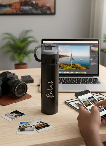 Personalized Black Steel Hot & Cold Flask 7.0 | Custom Engraved