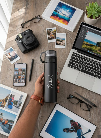 Personalized Black Steel Hot & Cold Flask 7.0 | Custom Engraved