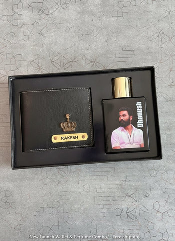 Customized Wallet & Perfume Set | Engraved Name & Photo Gift