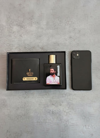 Customized Wallet & Perfume Set | Engraved Name & Photo Gift