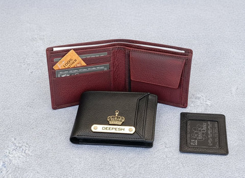 Personalized Spanish Leather 2-in-1 Wallet & Card Holder Set