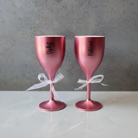 Personalized Couple Wine Glasses | Custom Engraved Gift Set