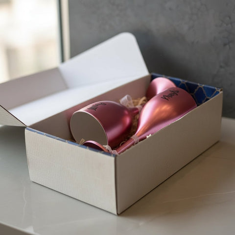 Personalized Couple Wine Glasses | Custom Engraved Gift Set