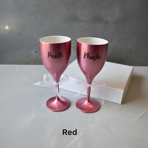 Personalized Couple Wine Glasses | Custom Engraved Gift Set