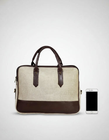 Custom Jute Laptop Bag | Personalized Eco-Friendly Messenger