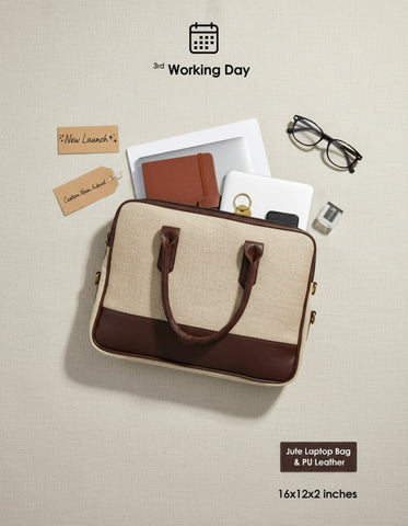 Custom Jute Laptop Bag | Personalized Eco-Friendly Messenger