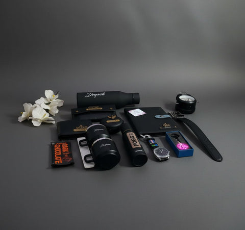 Personalized All Black Combo 5.0: 13-in-1 Luxury Gift Set for Men