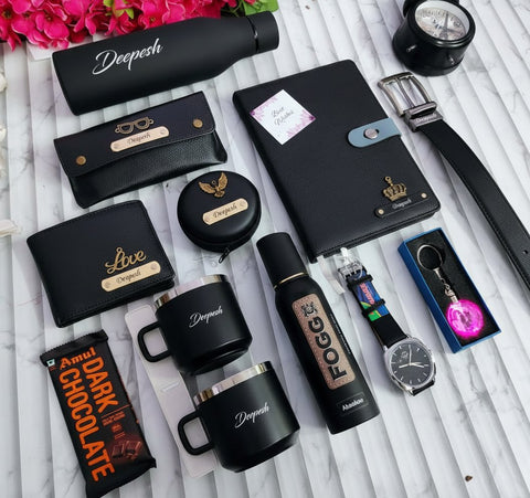 Personalized All Black Combo 5.0: 13-in-1 Luxury Gift Set for Men