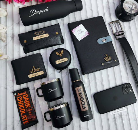 Personalized All Black Combo 5.0: 13-in-1 Luxury Gift Set for Men