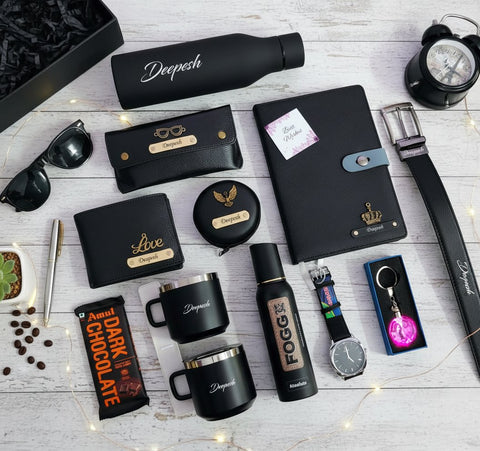Personalized All Black Combo 5.0: 13-in-1 Luxury Gift Set for Men