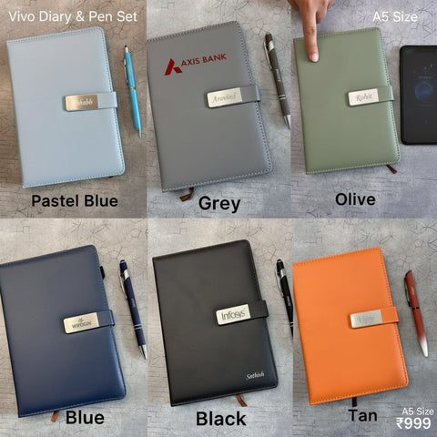 Custom Vivo Diary & Pen Set - Personalized Gifts & Corporate Branding