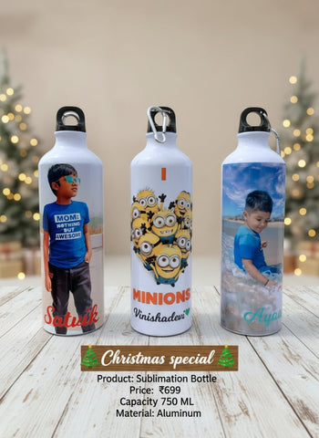 Custom Photo & Name 750ml Aluminum Sublimation Bottle