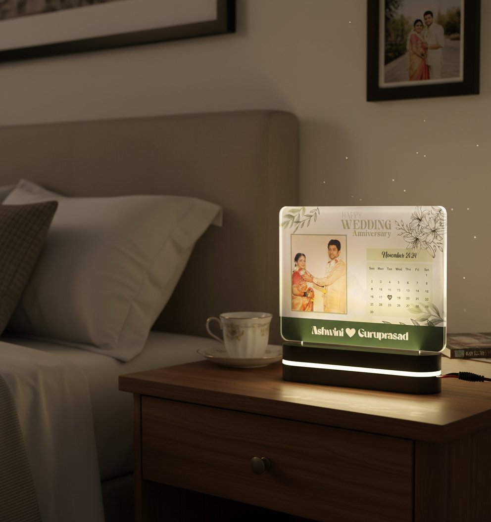 Personalized LED Photo Table Top | Custom Anniversary Gift
