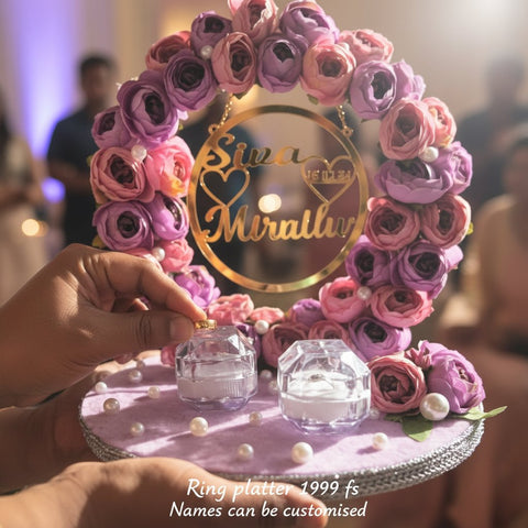 Customized Floral Ring Platter for Engagements & Weddings