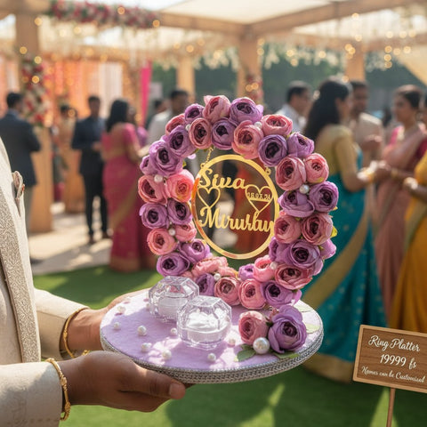 Customized Floral Ring Platter for Engagements & Weddings