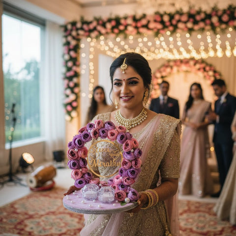 Customized Floral Ring Platter for Engagements & Weddings