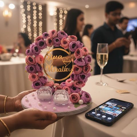 Customized Floral Ring Platter for Engagements & Weddings