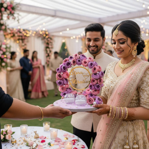 Customized Floral Ring Platter for Engagements & Weddings