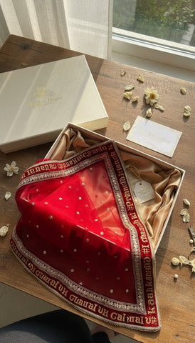 Personalized Bridal Name Dupatta - Custom Wedding Embroidery