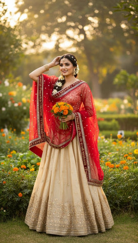 Personalized Bridal Name Dupatta - Custom Wedding Embroidery