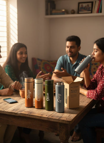 Personalized LED Hot & Cold Flask | Custom Name Temperature Bottle