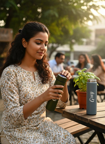 Personalized LED Hot & Cold Flask | Custom Name Temperature Bottle