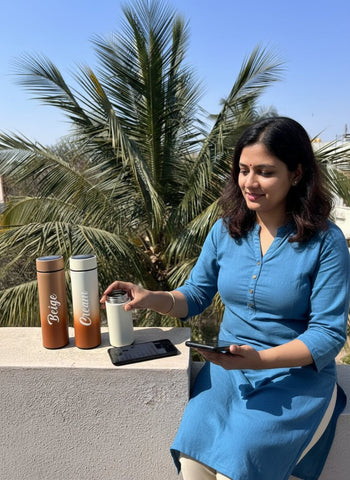 Personalized LED Hot & Cold Flask | Custom Name Temperature Bottle