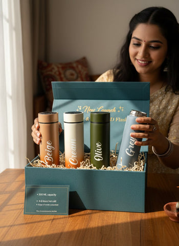 Personalized LED Hot & Cold Flask | Custom Name Temperature Bottle