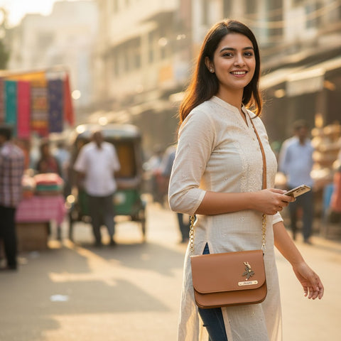 NEXON Personalized Sling Bag: Custom Name Tag & Charm Handbag