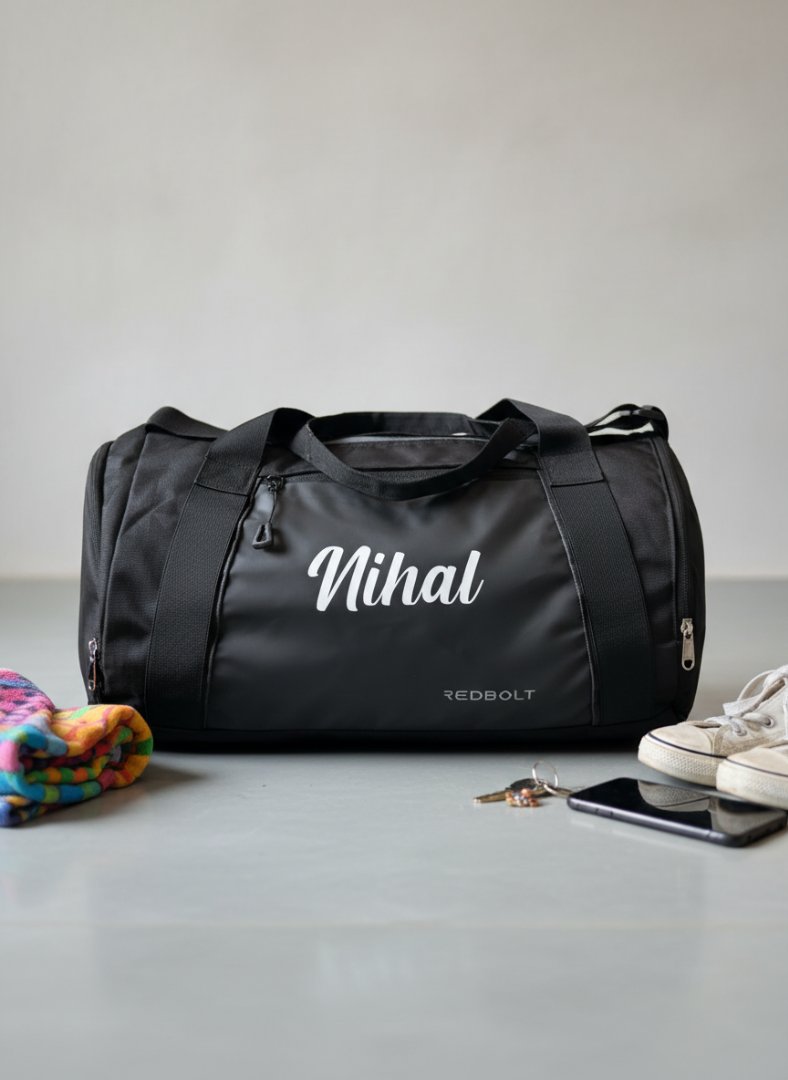 Personalized Foldable Duffle Bag - Custom Name Travel Gym Bag