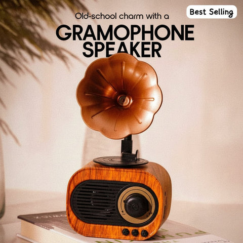 Personalized Gramophone Bluetooth Speaker | Vintage Wireless Audio