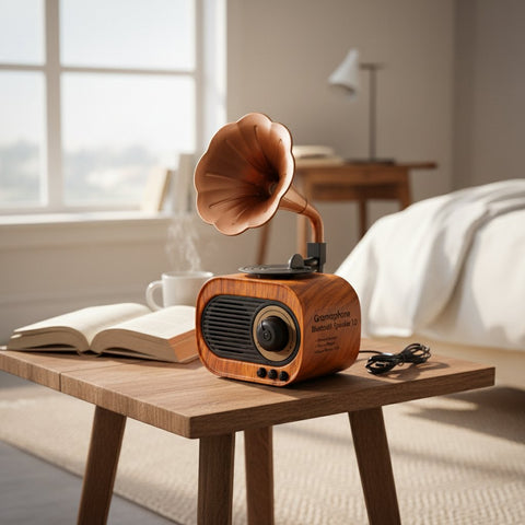 Personalized Gramophone Bluetooth Speaker | Vintage Wireless Audio