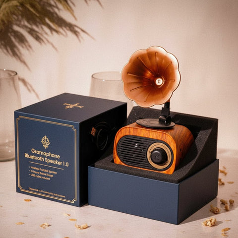 Personalized Gramophone Bluetooth Speaker | Vintage Wireless Audio