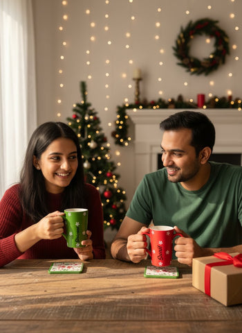 Personalized Christmas Latte Mugs | Custom Name, Red & Green Unbreakable
