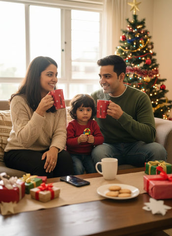 Personalized Christmas Latte Mugs | Custom Name, Red & Green Unbreakable