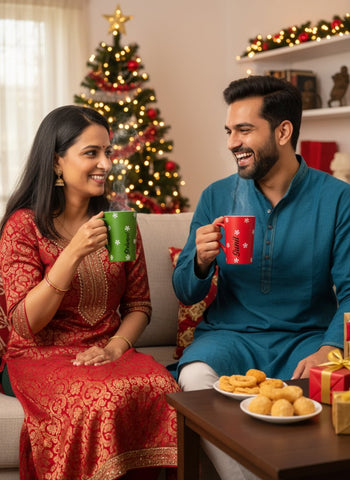 Personalized Christmas Latte Mugs | Custom Name, Red & Green Unbreakable