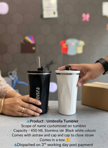 Personalized Umbrella Tumbler | Custom Stainless Steel 450ML