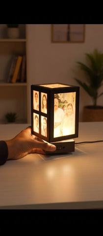 Personalized Rotating Photo Lamp | Custom 5-Pic LED Display