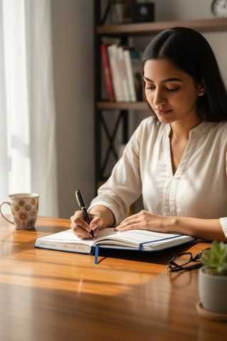 Custom Personalized Daily Planner | Hardbound Diary with Gold Detailing